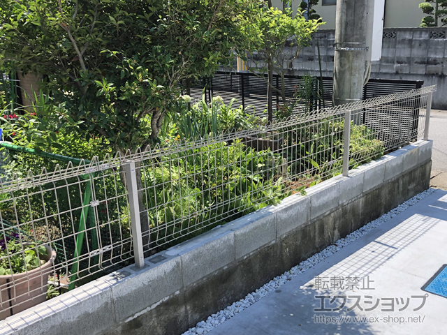 福島県いわき市ののフェンス・柵 メッシュフェンス G10-R　　自由柱 施工例