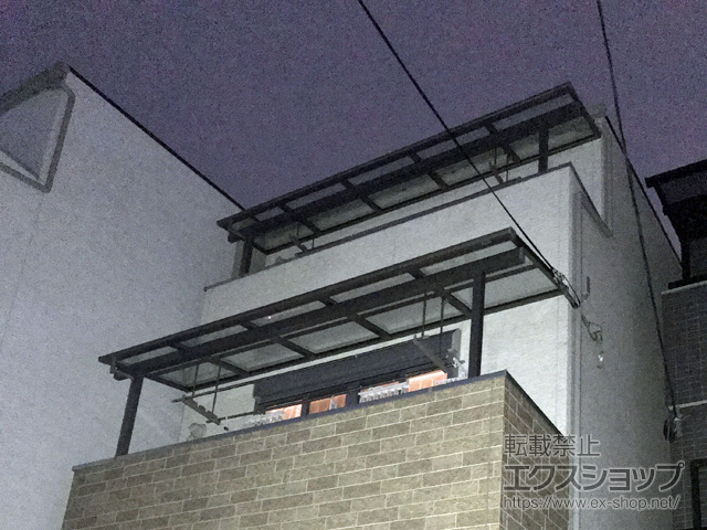 大阪府東大阪市ののバルコニー・ベランダ屋根 スピーネ F型 屋根タイプ 単体 積雪〜20cm対応 施工例