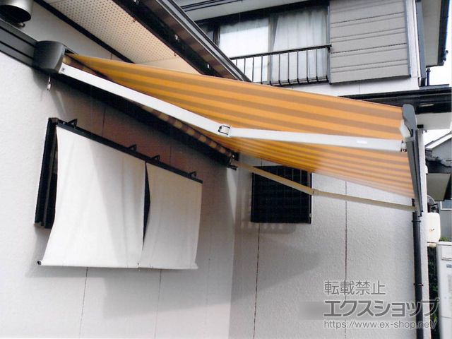 徳島県徳島市のLIXIL リクシル（トステム）のオーニング・日よけ 彩風 あやかぜ S型 手動式 施工例