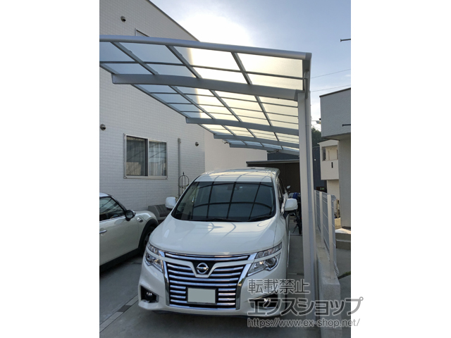 広島県広島市ののカーポート ネスカR (ラウンドスタイル) 縦連棟 積雪〜20cm対応 施工例