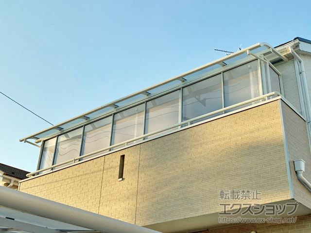 茨城県下妻市ののバルコニー・ベランダ屋根 スピーネ R型 屋根タイプ 連棟 積雪〜20cm対応 施工例