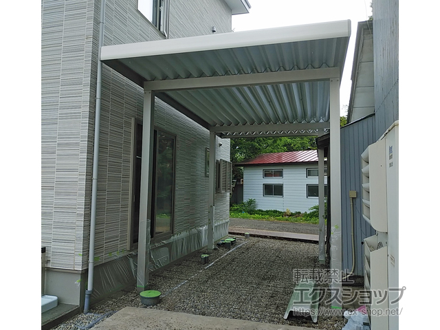 福島県耶麻郡猪苗代町ののカーポート ジーポートneo Aタイプ 角柱4本柱 積雪〜100cm対応 施工例
