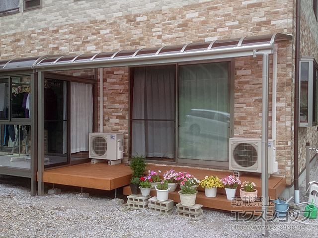 長野県茅野市ののテラス屋根 ソラリア R型 1500 テラスタイプ 単体 積雪〜50cm対応 施工例