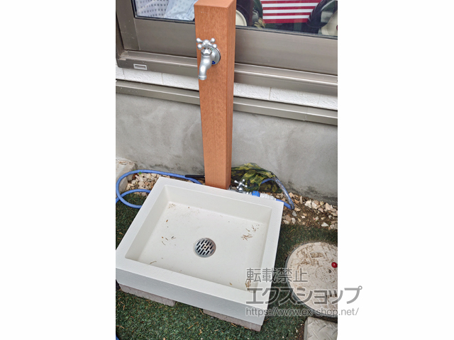 千葉県我孫子市のの立水栓・ガーデンシンク 立水栓ユニット レヴウッドタイプ 施工例