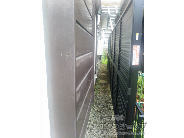 埼玉県朝霞市ののフェンス・柵 ミエーネフェンス 目隠しルーバータイプ 2段支柱 自立建て用 施工例