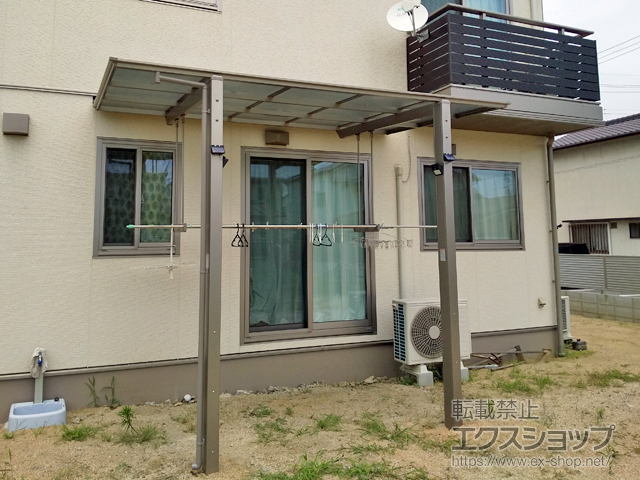 岡山県倉敷市ののテラス屋根 フーゴF 独立テラスタイプ 単体 積雪〜20cm対応 施工例