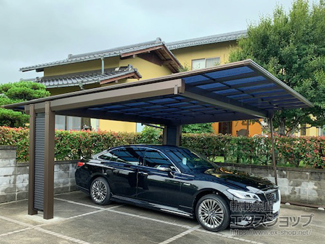 島根県出雲市ののカーポート エフルージュツインEX FIRST 後方支持タイプ 積雪〜20cm対応 施工例