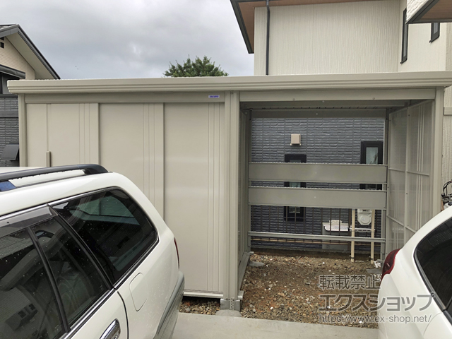 愛知県豊田市のの物置・屋外倉庫 Mr.ストックマン プラスアルファ 一般型 結露減少型 4047×1590×2110（扉側幅2200）（TP-Z40R15） TP-Z40R15-W 施工例