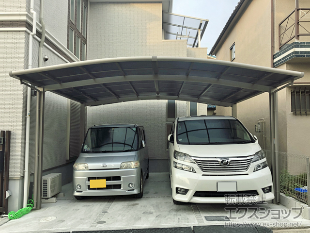 大阪府堺市ののカーポート ネスカR (ラウンドスタイル) ワイド 積雪〜20cm対応 施工例