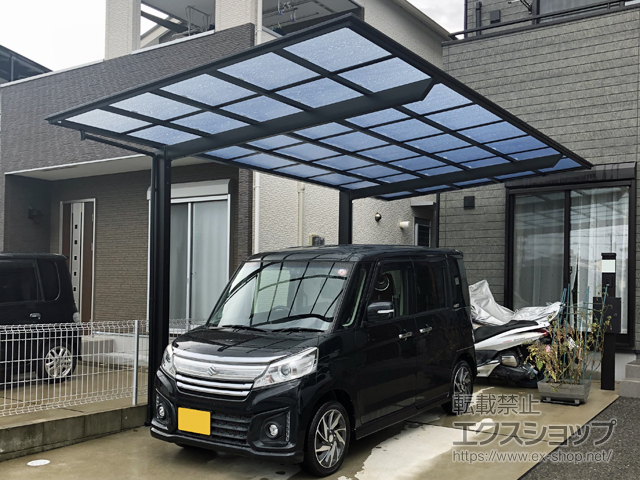 福岡県福岡市ののカーポート フーゴF (フラットスタイル) 積雪〜20cm対応 施工例