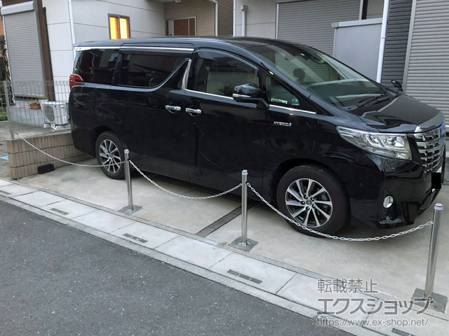 埼玉県ふじみ野市ののカーゲート スペースガード(車止め) S48型 埋込式 キー付き 施工例