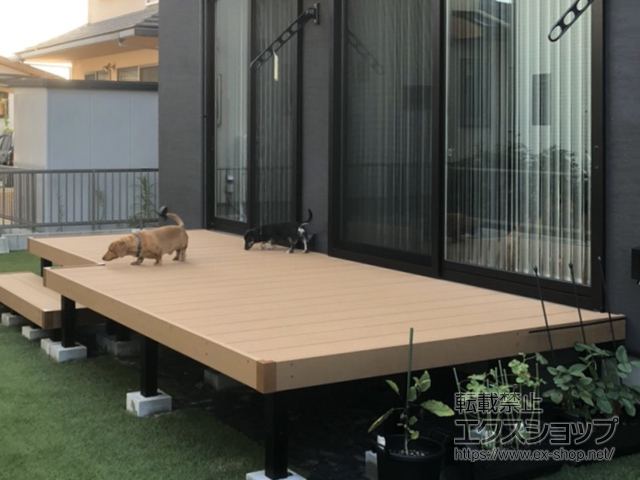 山口県宇部市ののウッドデッキ リウッドデッキ 200 施工例