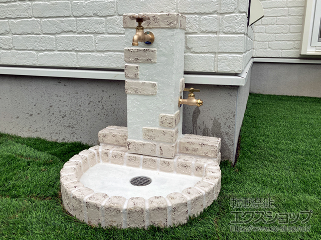千葉県松戸市のの立水栓・ガーデンシンク 立水栓ユニット レトロブリックタイプ 施工例
