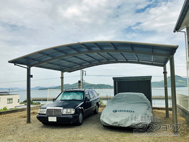 広島県広島県三原市ののカーポート ネスカR (ラウンドスタイル) ワイド 積雪〜20cm対応 施工例