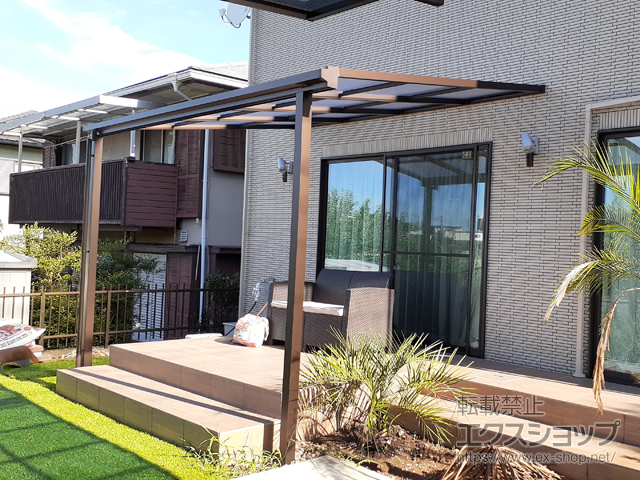 千葉県我孫子市ののテラス屋根 ソラリア F型 テラスタイプ 単体 積雪〜20cm対応 施工例