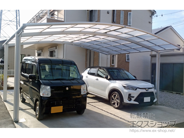 群馬県館林市ののカーポート ネスカR (ラウンドスタイル) ワイド 積雪〜20cm対応 施工例