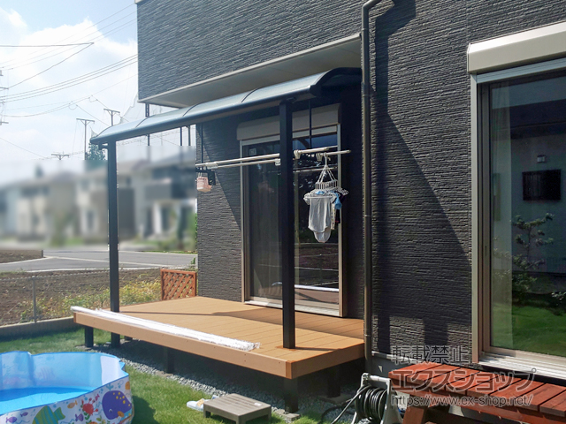 栃木県小山市ののテラス屋根 ソラリア R型 テラスタイプ 単体 積雪〜20cm対応 施工例