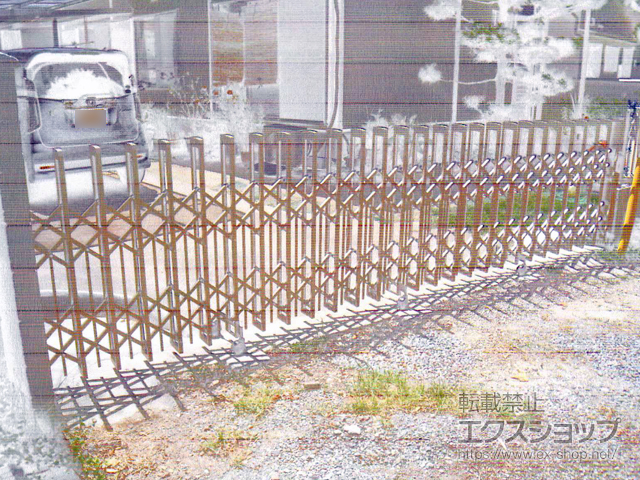 兵庫県神戸市ののカーゲート トリップゲートII P型 ペットガード付き ノンレール 片開き 52S 施工例