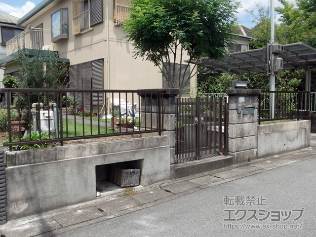 奈良県生駒郡三郷町ののフェンス・柵 ミエッタフェンス 防犯たて格子タイプ 自由柱施工 施工例