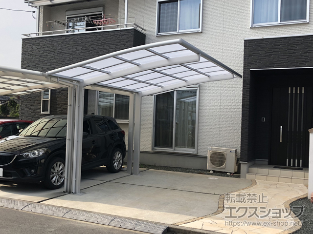 広島県福山市新市ののカーポート ネスカR (ラウンドスタイル) 積雪〜20cm対応 施工例