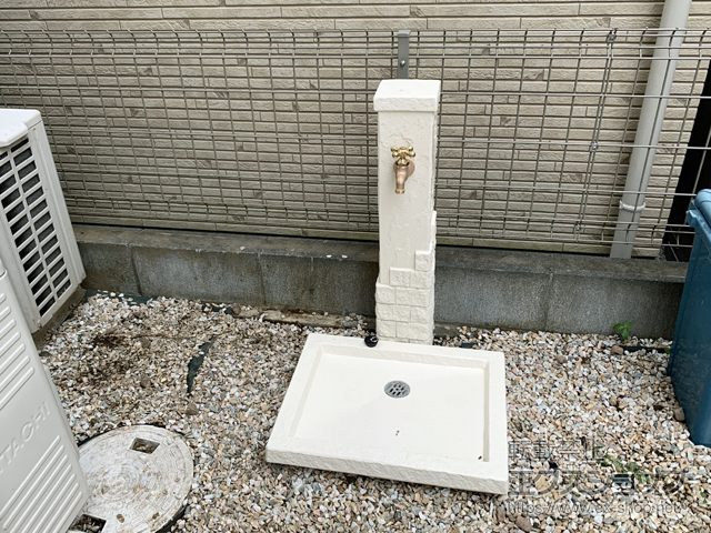 東京都稲城市のの立水栓・ガーデンシンク エーゲ SC-AG-IV ガーデンパン トレビ フラット 施工例