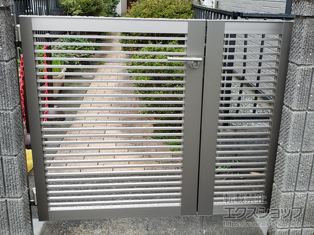 神奈川県藤沢市のの門扉 開き門扉AB YR2型 親子開き 柱使用 施工例