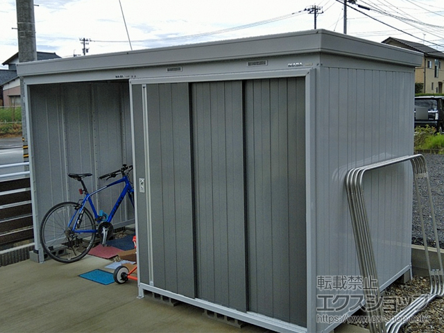 福井県鯖江市のの物置・屋外倉庫 ネクスタウィズ 多雪地型 3580×1790×2075 左扉タイプ NXN-32S・32SK-PG 施工例