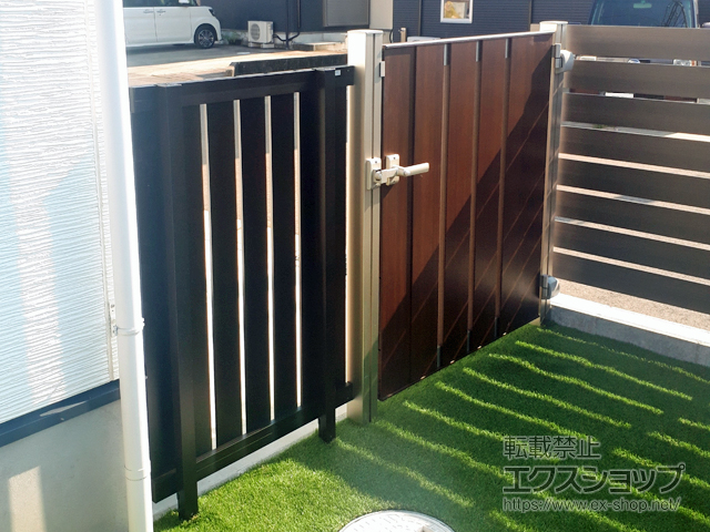 神奈川県足柄上郡開成町ののフェンス・柵 ルシアスフェンスH01型 たて板格子 自由柱施工 施工例