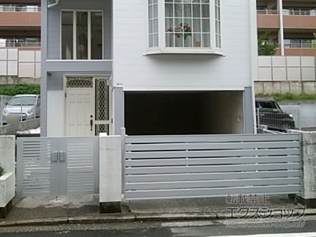 神奈川県横浜市のの門扉 開き門扉AB YS1型 両開き 柱使用 施工例