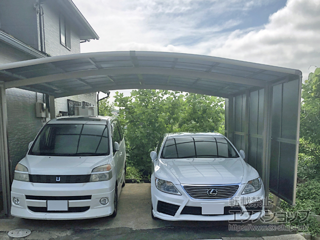 千葉県白井市ののカーポート ネスカR (ラウンドスタイル) ワイド 積雪〜20cm対応 施工例