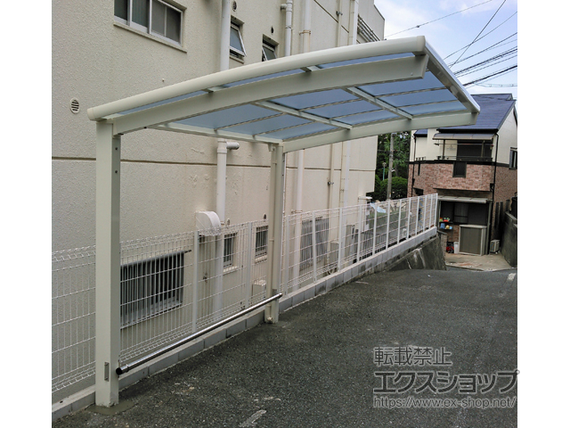 大阪府吹田市ののサイクルポート・駐輪場 ネスカRミニ (ラウンドスタイル) 積雪〜20cm対応 施工例