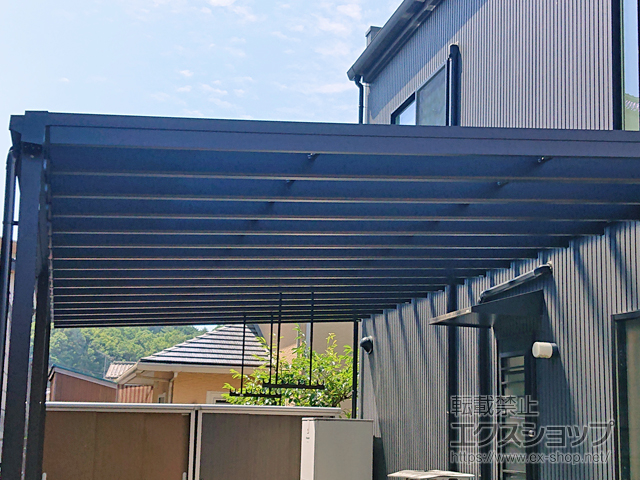 広島県広島市ののテラス屋根 ソラリア F型 ビッグサイズ 連棟 積雪〜20cm対応 施工例