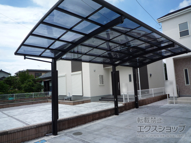 群馬県藤岡市ののカーポート レイナポートグラン 延長　積雪〜20cm対応 施工例