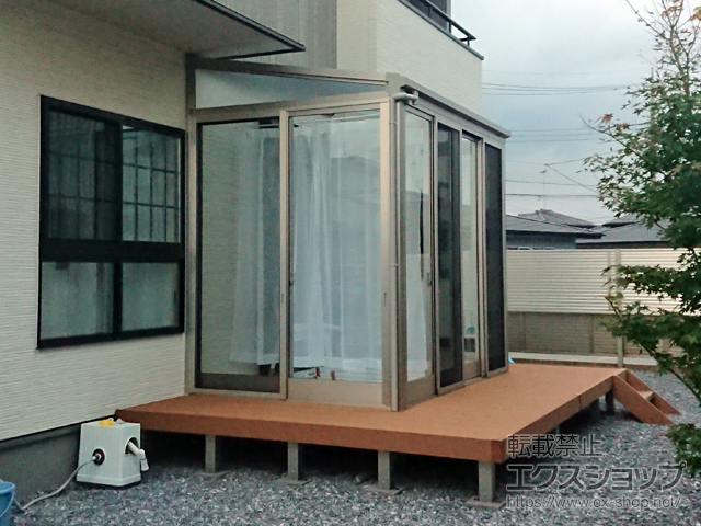 栃木県栃木市ののウッドデッキ リウッドデッキ 200 施工例