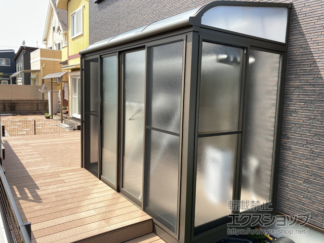 福岡県遠賀郡水巻町ののテラス囲い・サンルーム サニージュ R型 床納まり ランマ無 積雪〜20cm対応 施工例