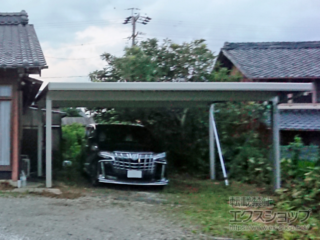 岐阜県羽島市ののカーポート レオンポートneo 2台用 角柱4本柱 積雪〜50cm対応 施工例