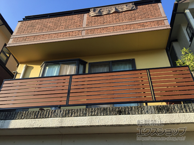 広島県広島市ののフェンス・柵 モクアルフェンス 横板タイプ・自由柱施工 施工例