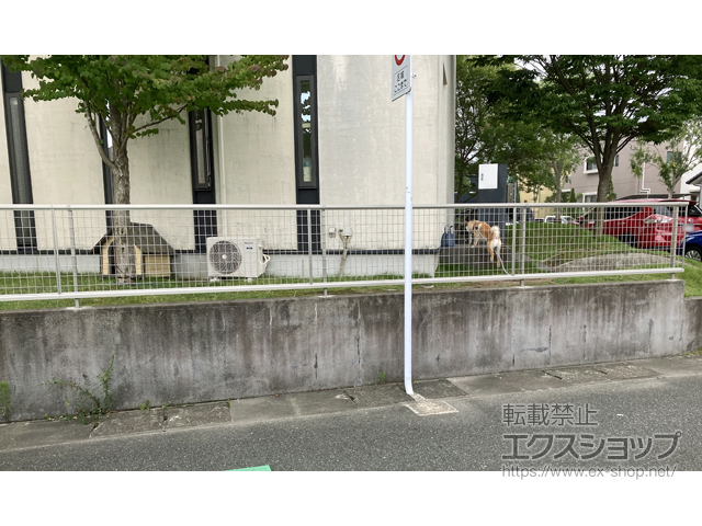 福岡県福岡市ののフェンス・柵 シンプレオフェンスM2型 縦井桁メッシュ 自由柱施工 施工例