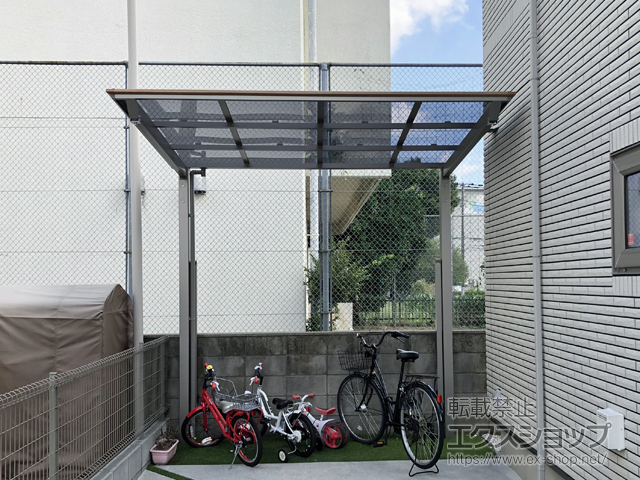 東京都羽村市ののサイクルポート・駐輪場 フーゴFミニ (フラットスタイル) 積雪〜20cm対応 施工例