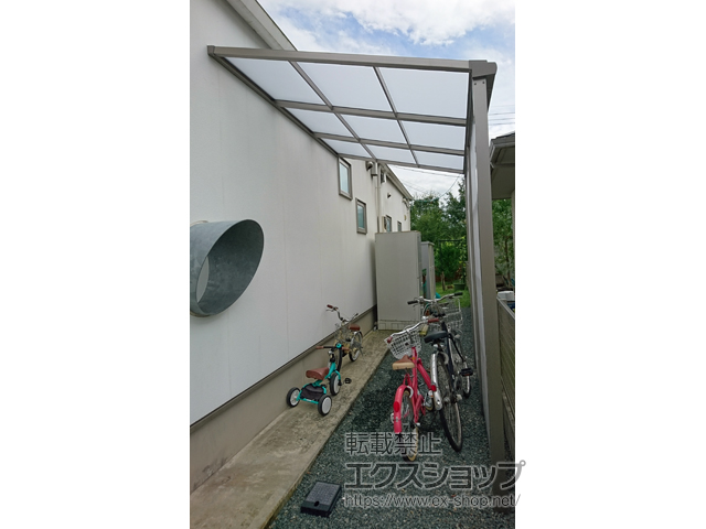 熊本県山鹿市ののストックヤード スピーネストックヤードF型 波板タイプ スクリーン仕様 積雪〜20cm対応 施工例