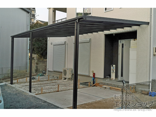 茨城県水戸市ののテラス屋根 ソラリア F型 ビッグサイズ 連棟 積雪〜20cm対応 施工例