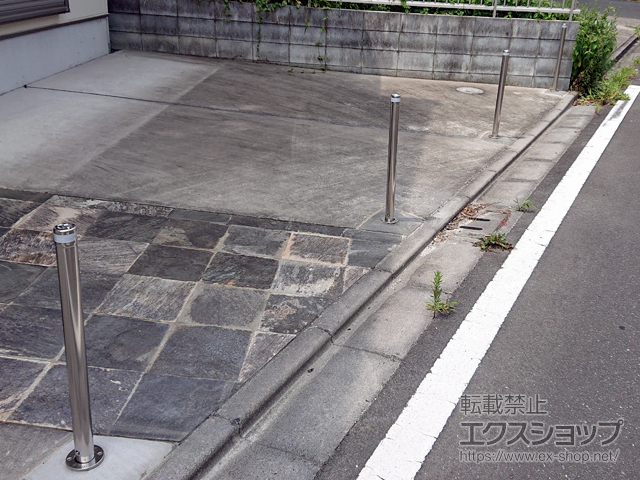 埼玉県八潮市ののカーゲート スペースガード(車止め) S48型 埋込式 キー付き 施工例