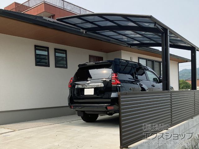 広島県安芸高田市ののフェンス・柵 ミエーネフェンス 目隠しルーバータイプ 自由柱施工 施工例