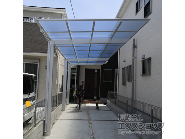 兵庫県加古川市ののカーポート ネスカF (フラットスタイル) 延長 積雪〜20cm対応 施工例