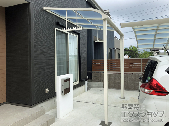 大分県佐伯市ののテラス屋根 ソラリア R型 テラスタイプ 単体 積雪〜20cm対応 施工例