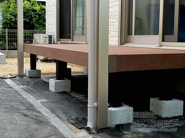 岡山県総社市ののウッドデッキ リウッドデッキ 200 施工例