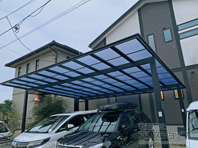 千葉県我孫子市ののカーポート ネスカF (フラットスタイル) ワイド 積雪〜20cm対応 施工例