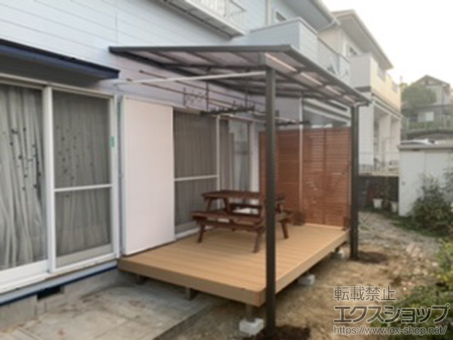 格安販売の エクステリアのキロ 店テラス屋根 DIY リクシル スピーネ ロング柱 1.5間×4尺 テラスタイプ 50cm 1500タイプ  関東間 F型 自在桁仕様 熱線吸収アクアポリカーボネート クリアS