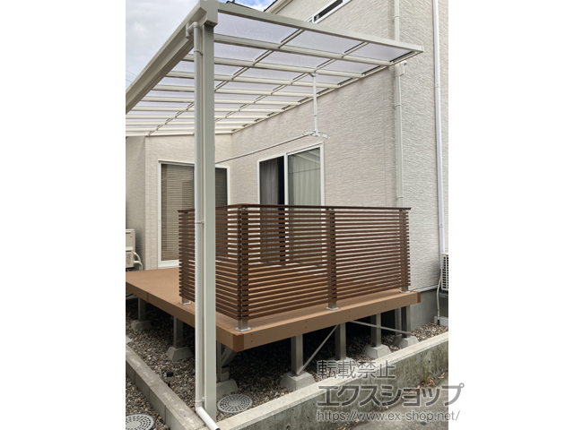石川県金沢市ののテラス屋根 ソラリア F型 1500 テラスタイプ 連棟　積雪〜50cm対応 施工例