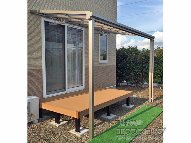 福島県白河市ののテラス屋根 プレシオステラスII F型 1500 テラスタイプ 単体 積雪〜50cm対応 施工例